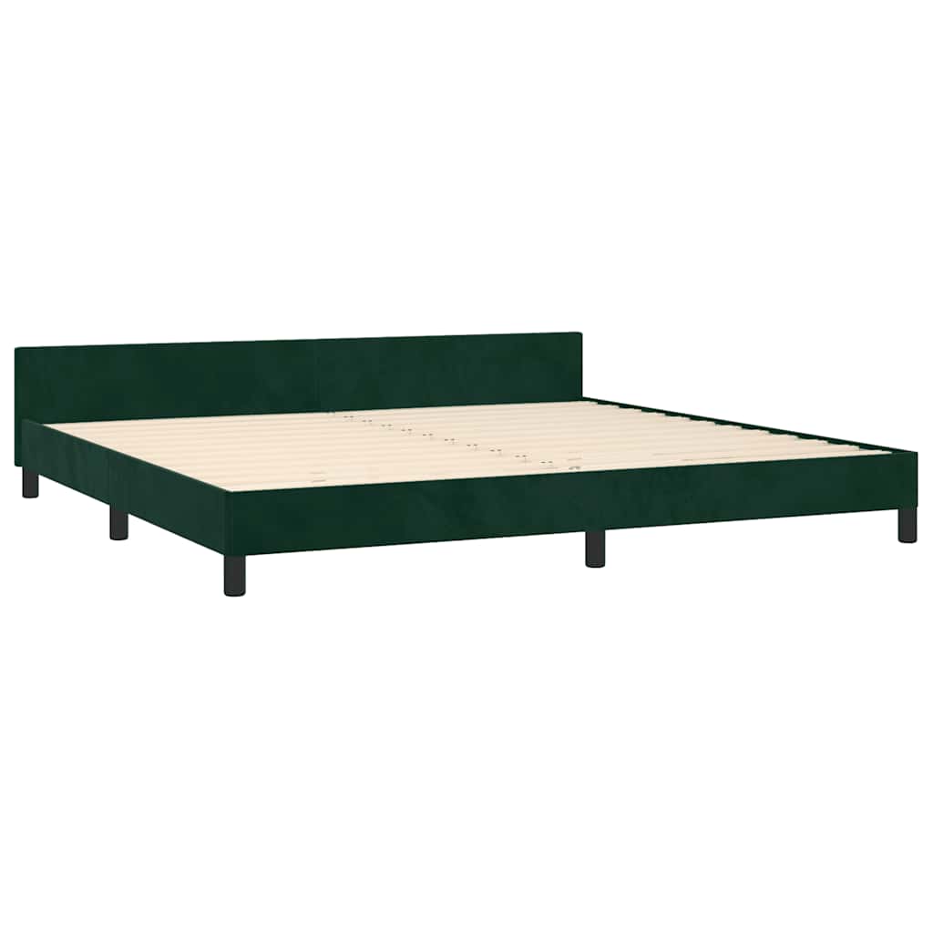 Bed Frame without Mattress Dark Green 200x200 cm Velvet
