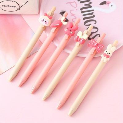 Back To School 10pcs 0.5mm Cartoon Animals and Carrot Shape Neutral Pen, Cute Style School Learn Stationery for Student Reward, Smooth Writing Office