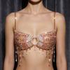 Skl000666 European American Crystal Imitation Pearl Halter Backless Chest Body Chain Fashion Colorful Beaded Women Adults