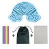 12 Strings Sensory Activity Board Silicone Rainbow Sensory Toys New Fidget Toy  Kids Adults
