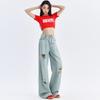 Ripped Wide-leg Jeans for Women In Summer Latest High-waisted Slimming Draped Relaxed Fit Straight-leg Mopping Pants