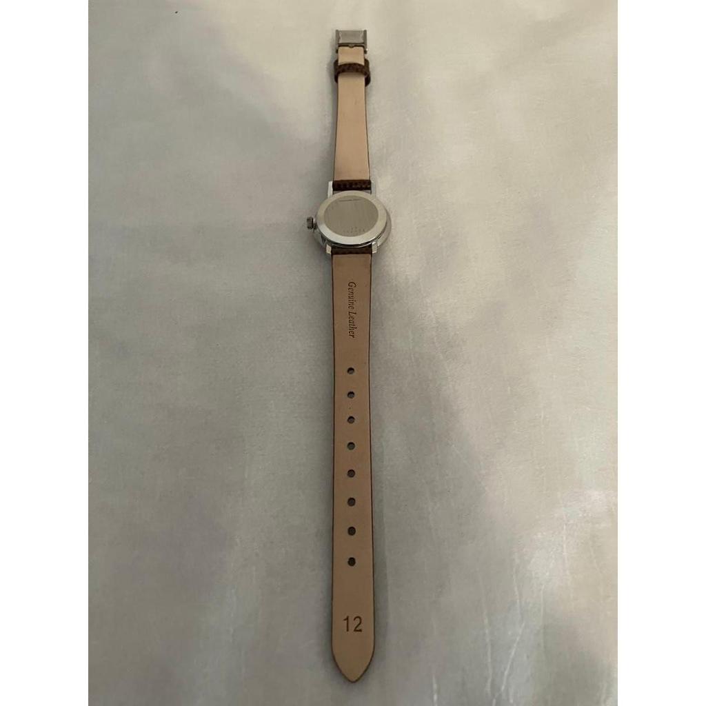 Used In operationLONGINES Brown Leather Belt Ladies Manual Winding Wristwatch New Leather Belt Genuine Buckle