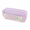 Gingham Check Pencil Case Pastel Color Pencil Pouch Portable Stationery Storage Bag  Back To School