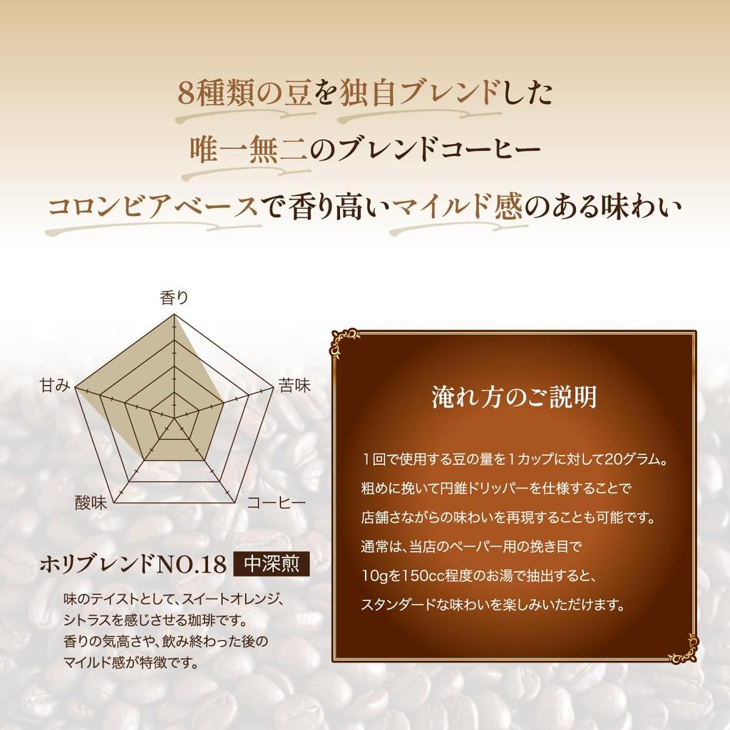Hori Coffee Deep Roast Whole Coffee Beans Hori Blend 500g ×2 Bags 1kg Direct from Factory