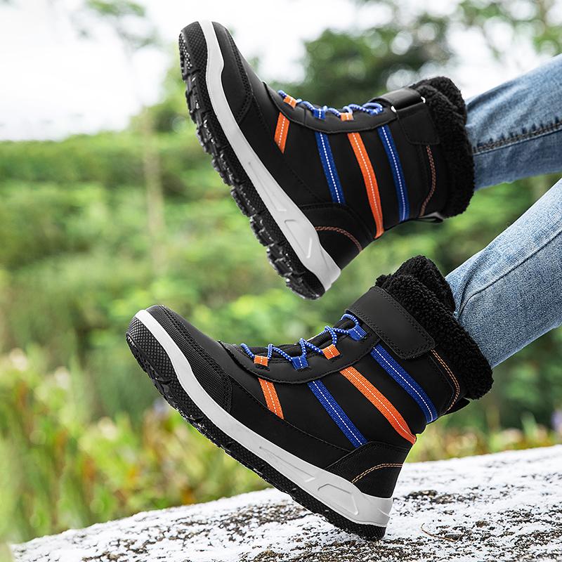 Winter Kinder Modische Fleece Warme Hohe Outdoor Baumwollstiefel Schneestiefel Lässige Baumwollschuhe