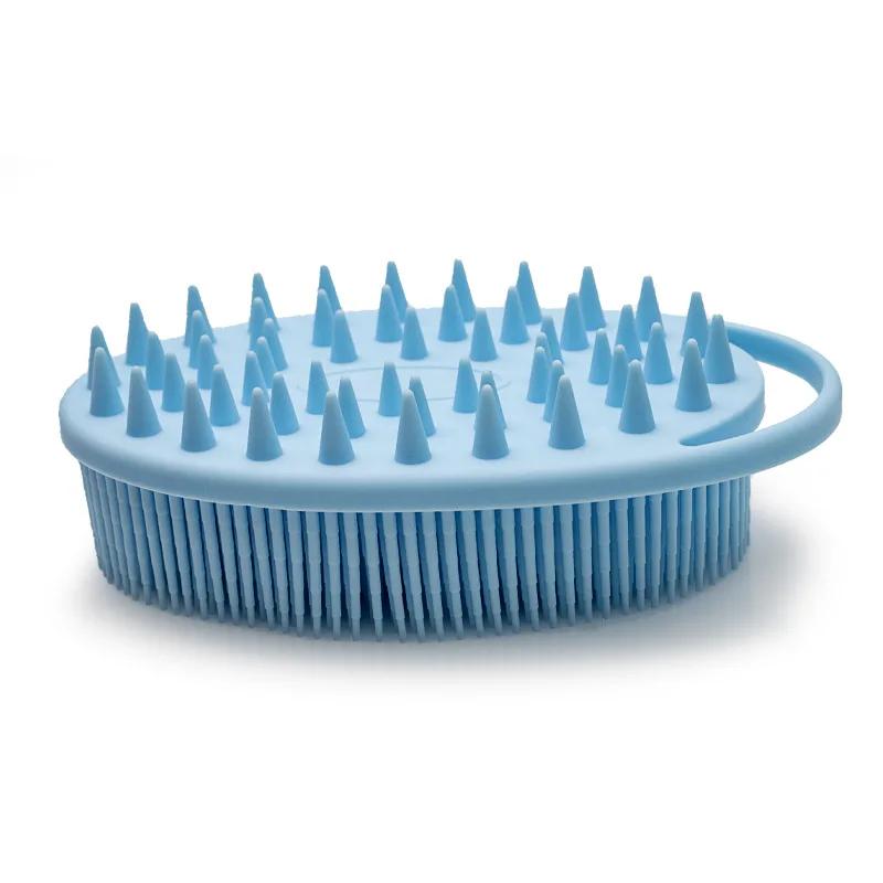 Exfoliating Silicone Body Brush,2 in 1 Bath and Shampoo Brush,Wet and Dry Scalp Massager,Premium Silicone Loofah,Lathers Well
