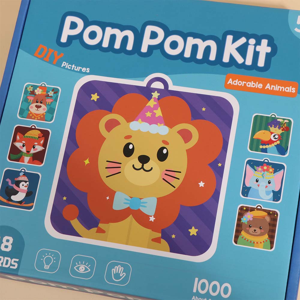 Handgemachtes Material Tier-Pompom Kunst-Set Pädagogisches Pompom Bastelspielzeug Kreatives Spiel