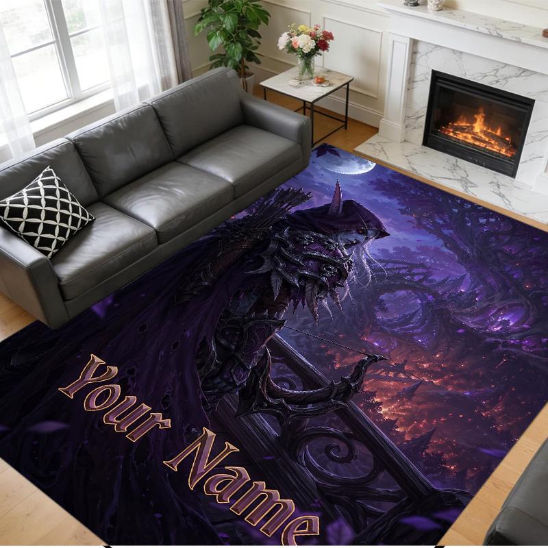 Crystal Velvet Rug Custom Name Text, Soft Non Slip Floor Mat Home DecorWorld of Warcraft