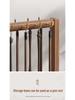 Solid Wood Hanging Calligraphy Brush Rack with Metal Hooks - Desktop Storage Holder for Scholar's Four Treasures.