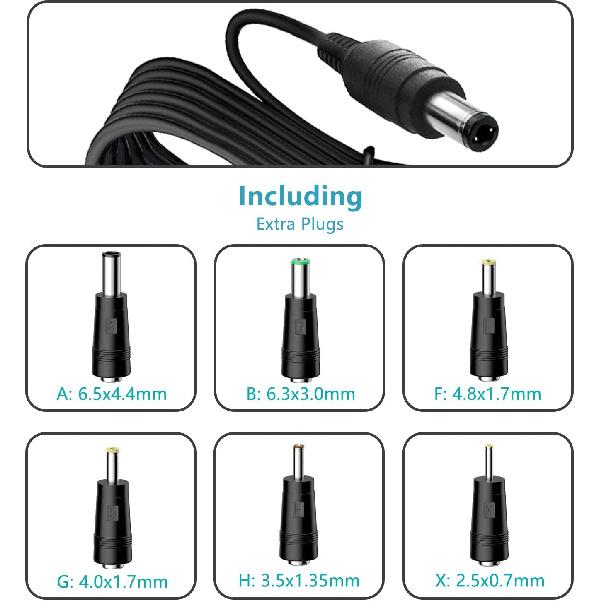 DC 15V 1A Adapter Charger Charging Cable Cord For Peak 450A 500A 600A 800A 1000A Auto Battery Booster Jump Starter, Compatible Beatit,Tacklife,Gooloo