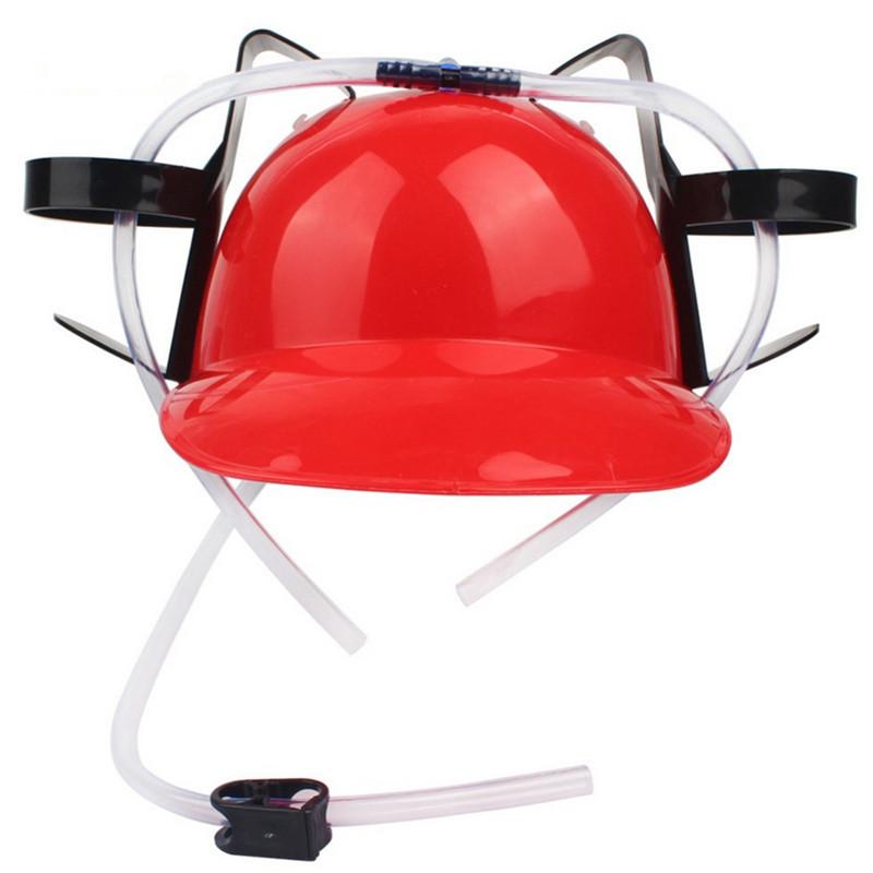 Casco per bevande Bere Birra cola Coke Soda Cappello da minatore Pigramente rilassato Cappello con cannuccia Festa di compleanno Fresco Unico Giocattolo Supporto per accessori Guzzler