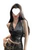 Sparkly Sequin Cowl Neck Halter Top - Backless and Sleeveless for Summer