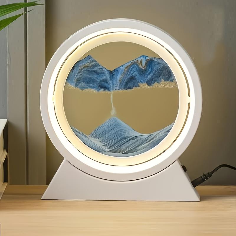 

1PC 8-Inch 3D Glass Sand Timer with Mountain Landscape And Flowing Water Design - Artistic Kitchen Timer