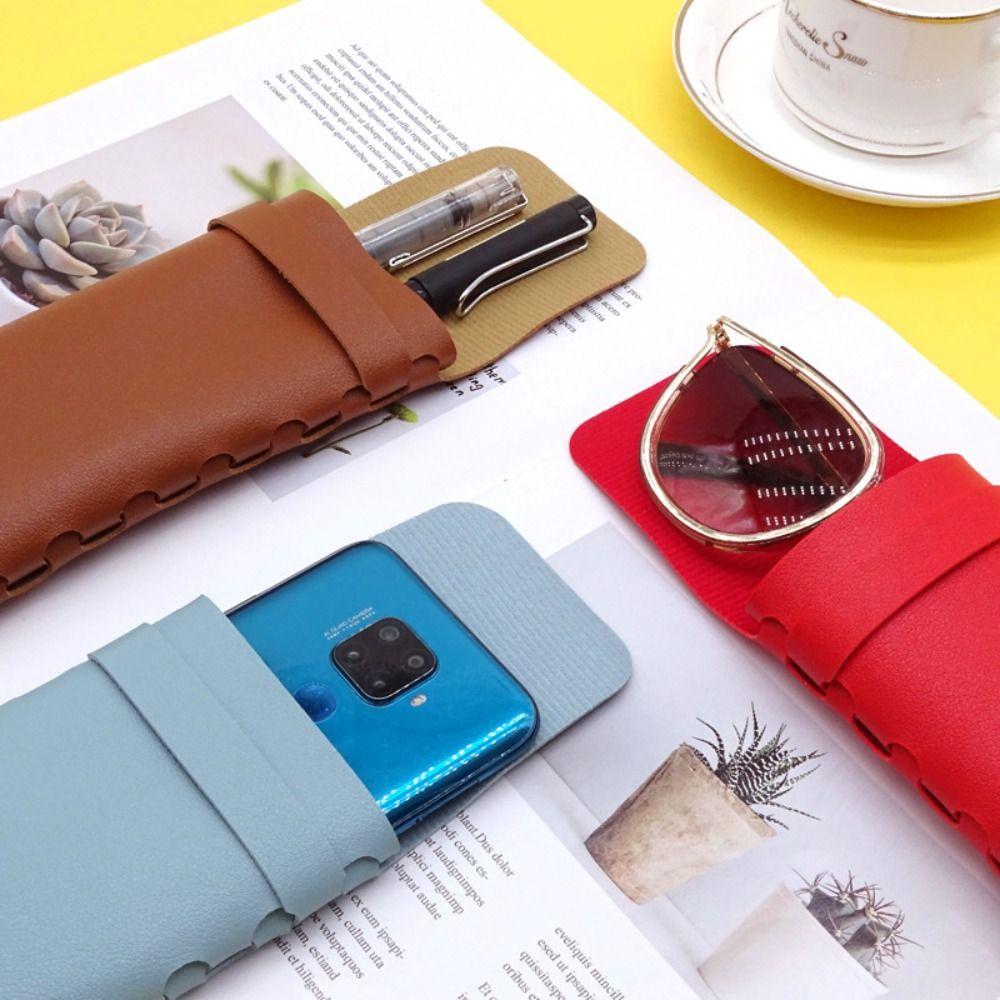 Lightweight Glasses Case Solid Color Eyeglasses Holder Simple Leather Sunglasses Box Bag  Travel