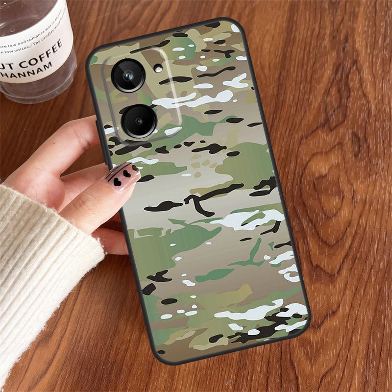Military Army Camouflage Pattern For Realme 10 11 12 13 14 15 Pro Plus C65 C71 C75 C55 C63 C61 C53 C67 C35 GT6 GT7 Pro Case