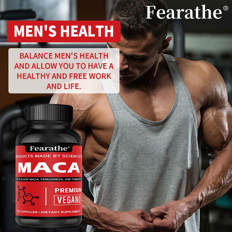 Maca Capsules Contain 120 Capsules of Black Maca Huluba Ginger Which Balance Energy and Enhance Physical Strength