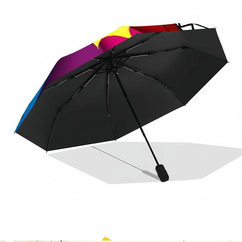 Geometry Dash Print Automatic Open Close Umbrella, Portable Foldable Umbrella, for Outdoor Commute Camping Trip, Ideal Birthday Gift