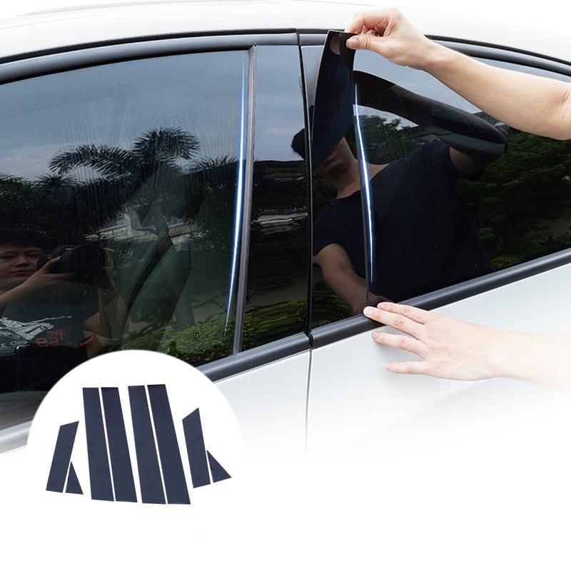 Neu Heiß 8 STÜCK Glänzend Schwarz Poliert Säulenabdeckungen Passend für Nissan Murano 2015 - Fensterverkleidung BC-Säulenaufkleber