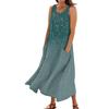 Women's Summer Casual Fashion Flower Printed Sleeveless Pocket Dress