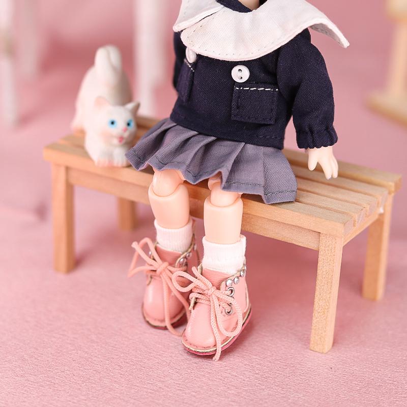 1 Pair of OB11 Doll Baby Shoes Studded Shoes Punk Outfit 1/12 Bjd Doll Shoes Ornament Detachable Doll PVC Material