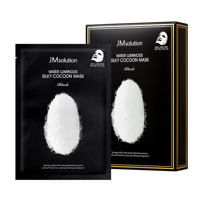 JM Solution Masque Cocon Soyeux Lumineux à l'Eau Noir 10 Pièces