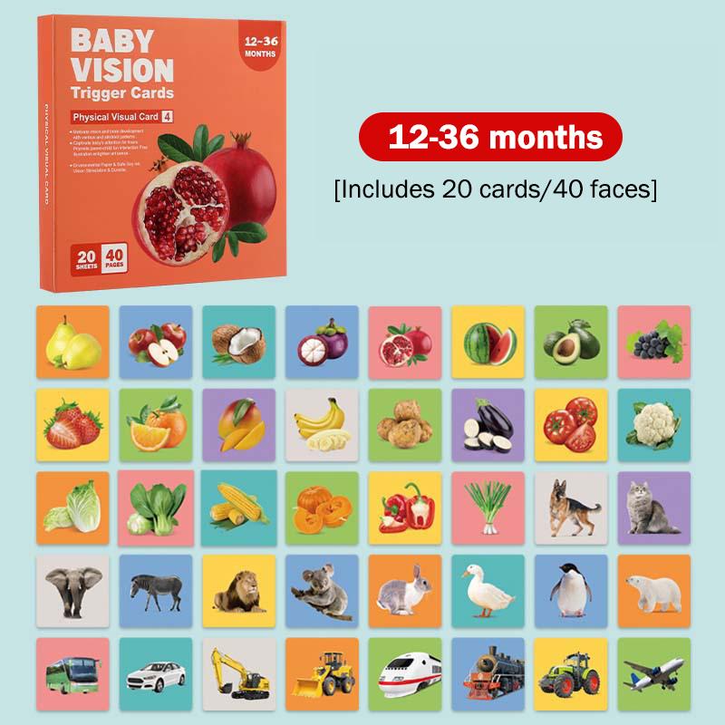 Baby Visual Stimulation Cards Montessori High Contrast Flash Card Infant Gift For Children Cognition Toy