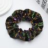 Halloween Themed Hair Tie Elastic Scrunchie Women Purple Beige Ghost Pumpkin Moon Design