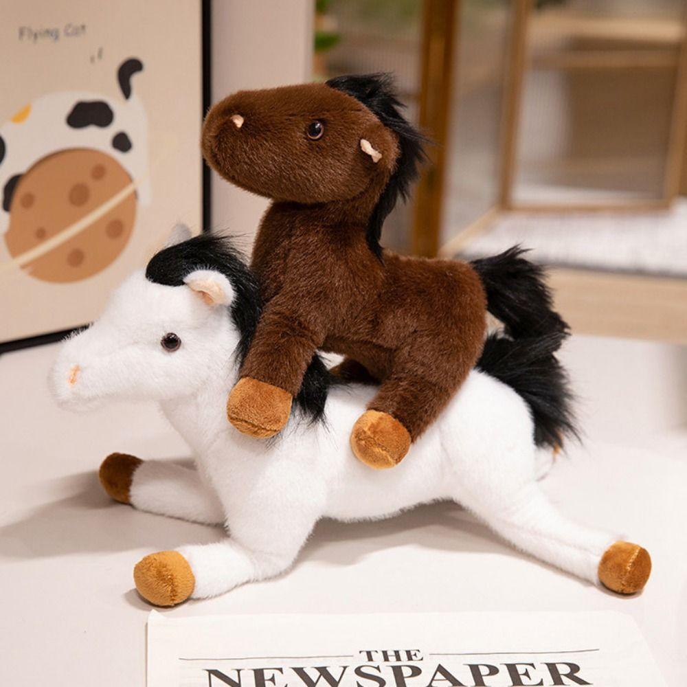 Stuffed Animal Simulation Horse Plush Toys Simulation Horse Horned Sheep Plush Toys  Birthday Gift