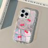 Cute Bow Cherry Pattern Mirror Soft Phone Case For iPhone 11 12 13 14 15 16 17 Pro Max 17 Air X XR XS 7 8 Plus Back Cover