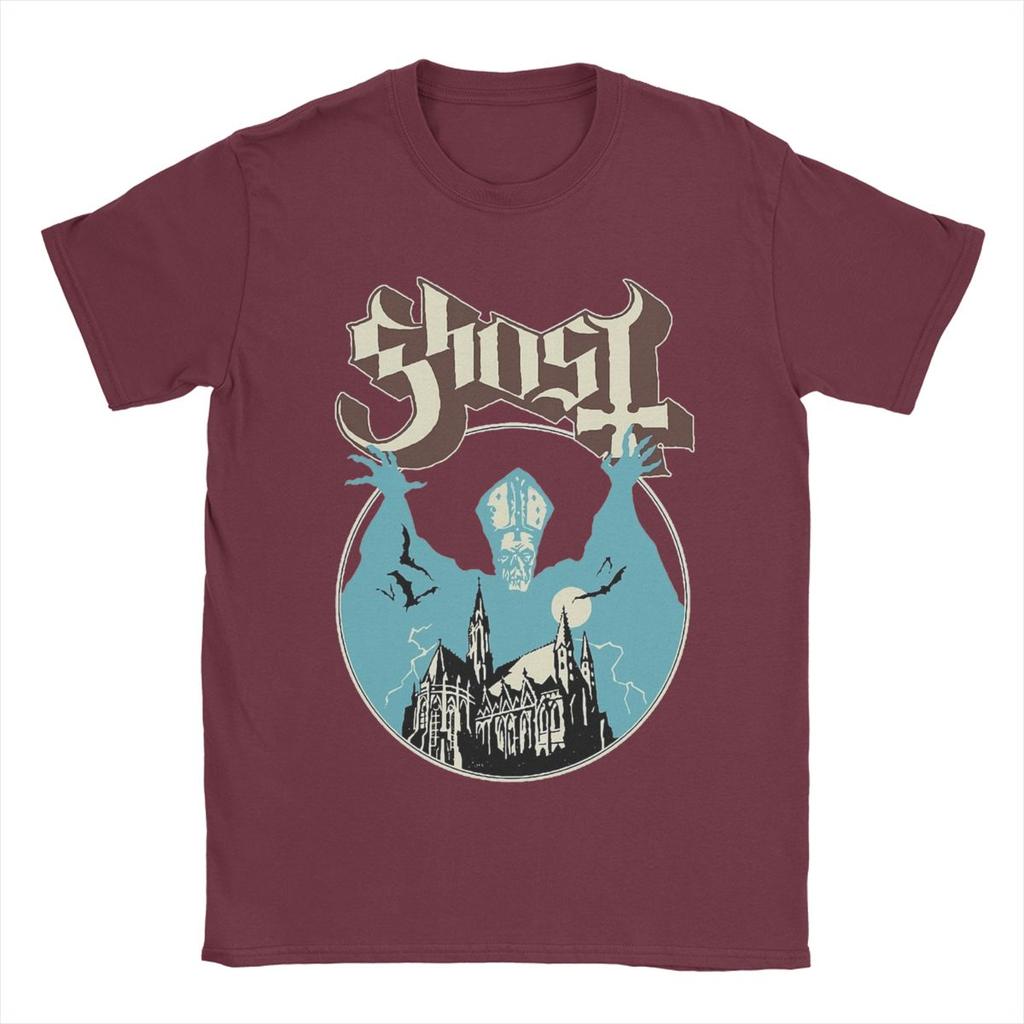 Humorous Ghost Band T-Shirt for Men O Neck 100% Cotton T Shirts Short Sleeve Tee Shirt Gift Idea Tops