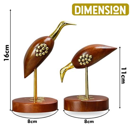 Premium Handcrafted Decorative Elegant Look Swan Pair Sculpture Showpiece Figurine Saras Love Birds for Home Decor - Set of 2