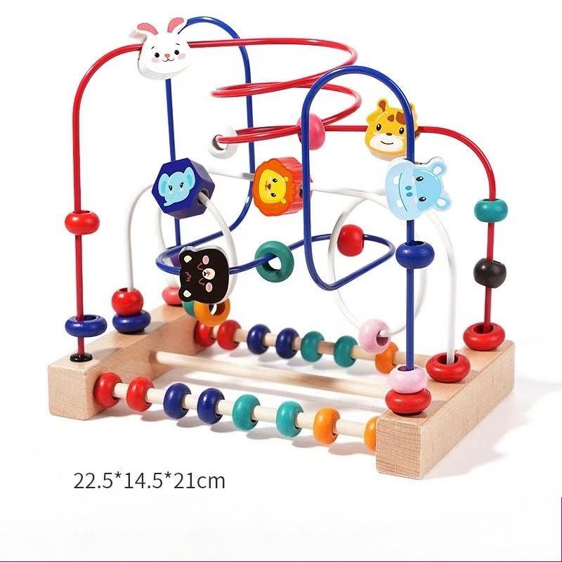 Children'S Puzzle Bead Game, Baby Polyhedron Early Childhood Education Building Block Beaded Boys And Girls Wooden Toys