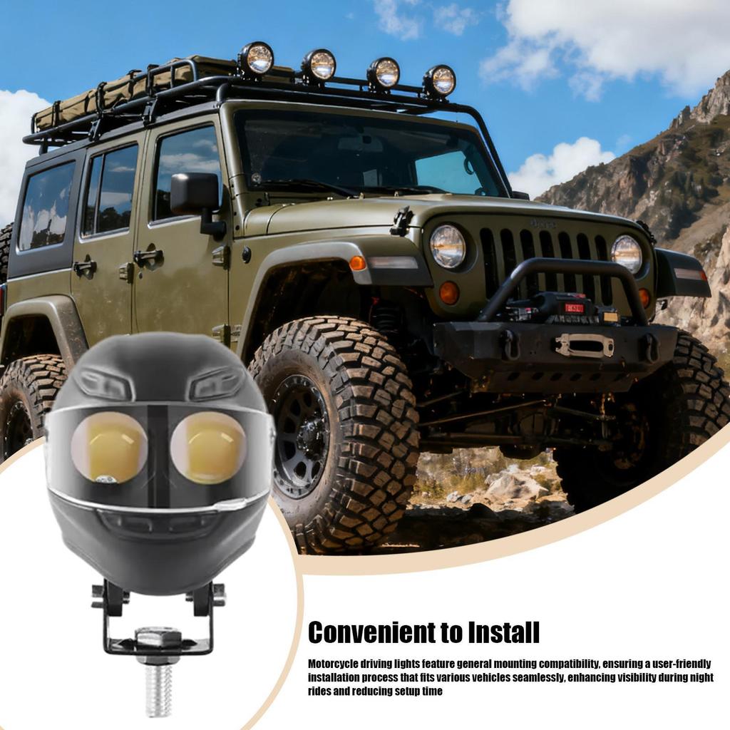 Motorcycle Fog Lights Helmet-Style LED Motorcycle Auxiliary Light Motorbike Driving Spotlight for Scooter ATV Offroad Dirt