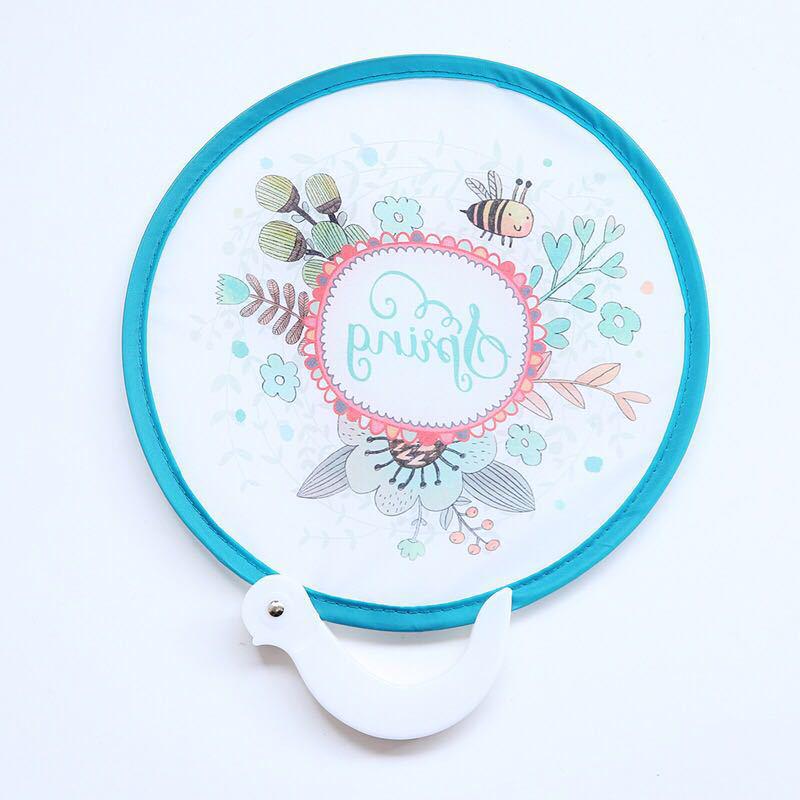 Mini Cartoon Folding Fan: Japanese Round Handheld Portable Fan for Students