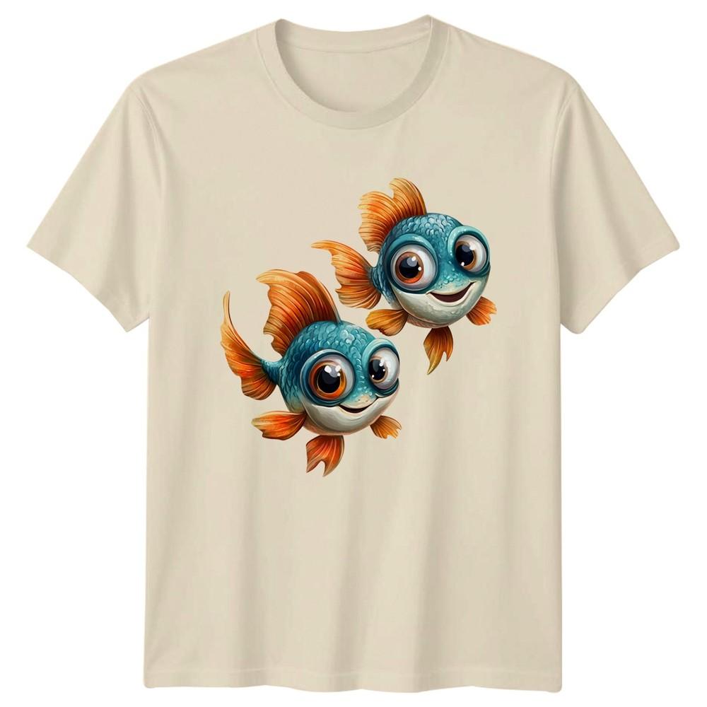 Cute Cartoon Goldfish TShirt Aquatic Marine Life Gift For Him And Her