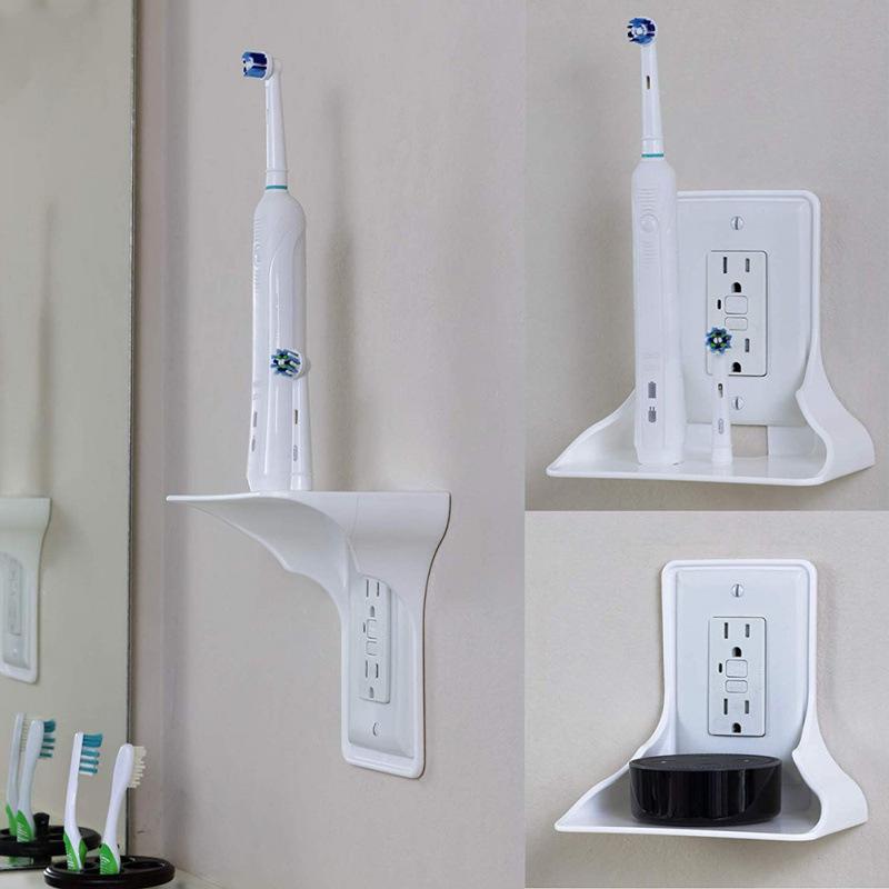 Multifunctional Wall-Mounted Outlet Shelf with Socket Storage for Kitchen or Bathroom