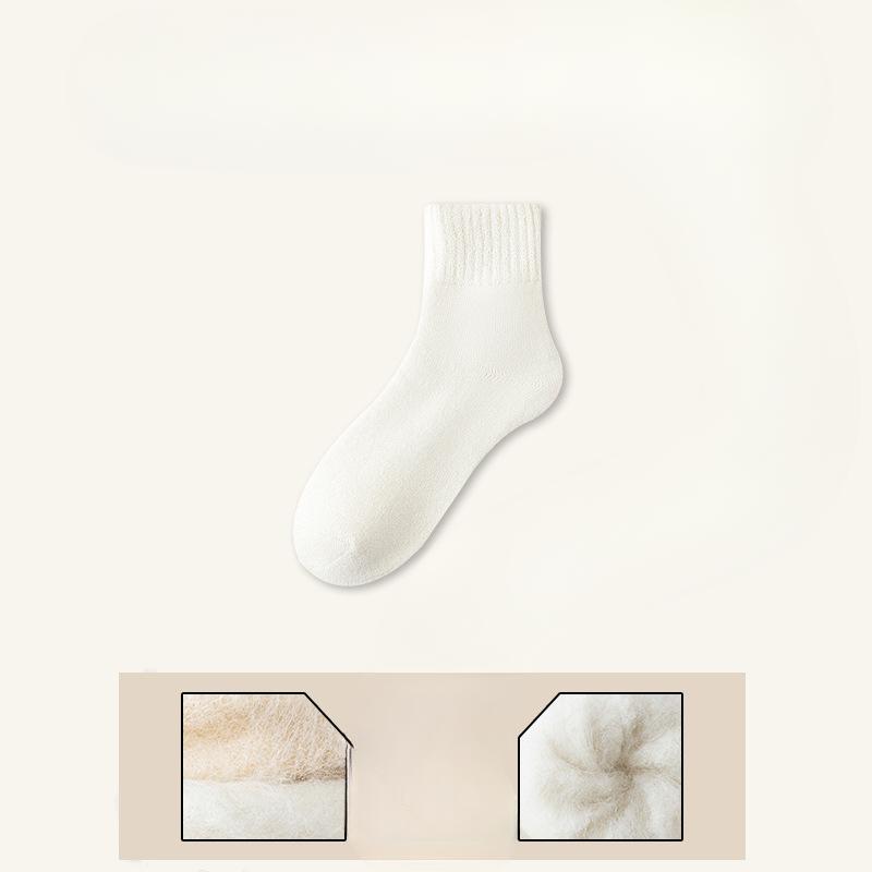 Thick Winter Mid-calf Fleece Socks for Women To Store Heat and Keep Warm During Sleep and Postpartum Care. Thick Winter Long Calf Socks for Women