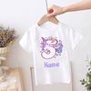 Personalised Unicorn Print Kids Birthday T-shirt Childs Custom Name Clothes Tops Girls Shirt Birthday Party Outfits Cute T Shirt
