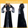 Enchanting Women's Wicked Queen Gothic Witch Costume With Elegant Long Bell Sleeves