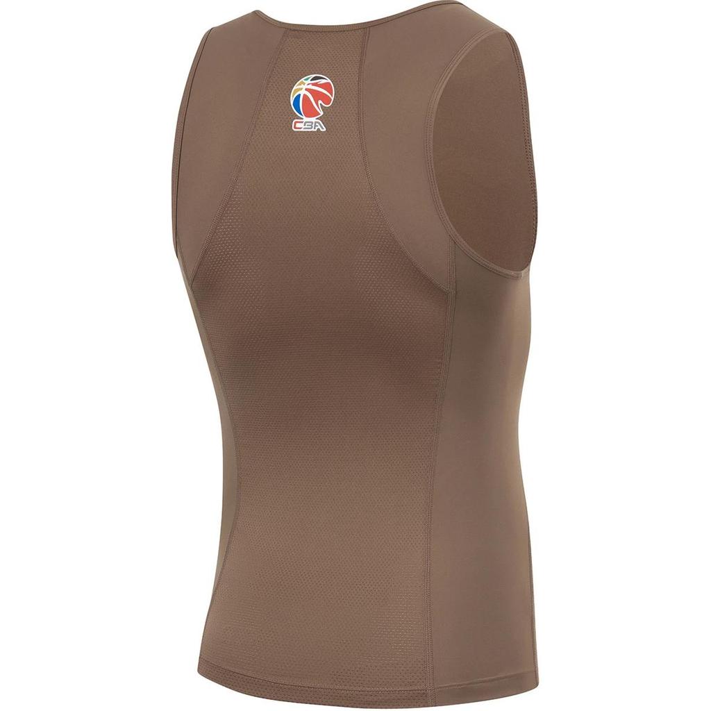 Li Ning CBA Series Professionelles Basketball Buchstaben Print Rundhals Bequem Atmungsaktiv Enganliegendes Tanktop Herren Oberteile Braun AUDU091-2