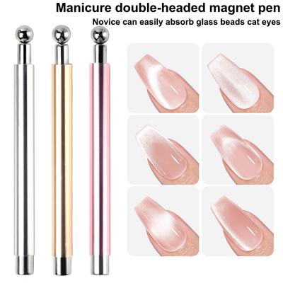 Double-End Cat'S Eye Nail Magnetic Stick Glossy With Steel Balls 8/10Mm Super Strong Gel Polish Magnetic Manicure Tools