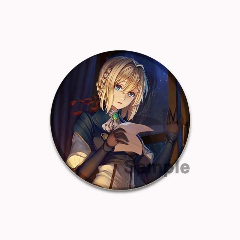 32/44/58mm 58mm Jewelry Accessories Gifts Anime Violet Evergarden Brooches Cosplay Handmade Badges Lapel Pins Backpack Clothes Decoration