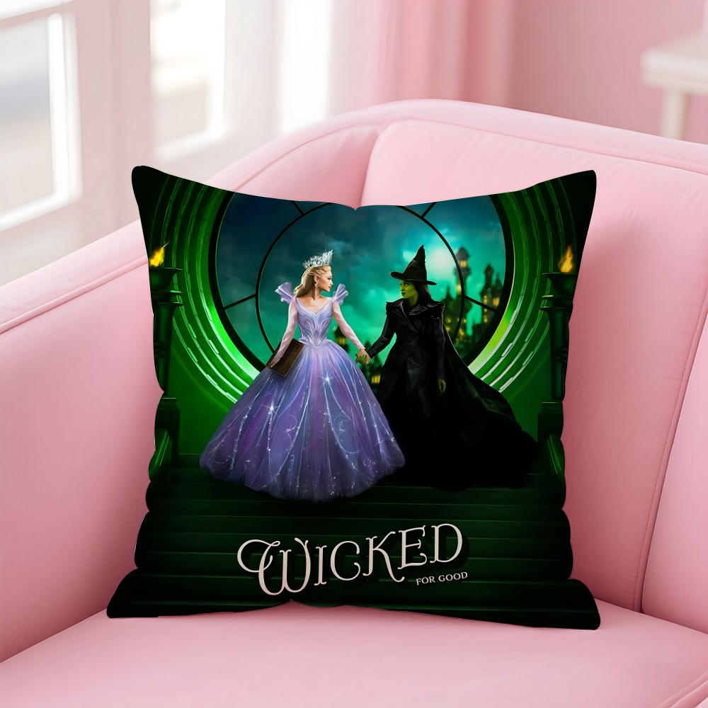 movies W-Wicked Part One Cushion Cover Comfortable Reversible Pillow Cover Ideal for Car Sofa Bedroom & Beyond