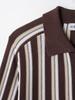 Spring 2025 Women's European & American Striped Knit Polo Cardigan