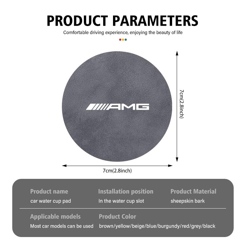 Car Sticker 2pcs Car Coaster Water Cup Bottle Holder Anti-slip Pad Mat For Mercedes Benz AMG W204 W205 W203 W211 W201 W210 W108