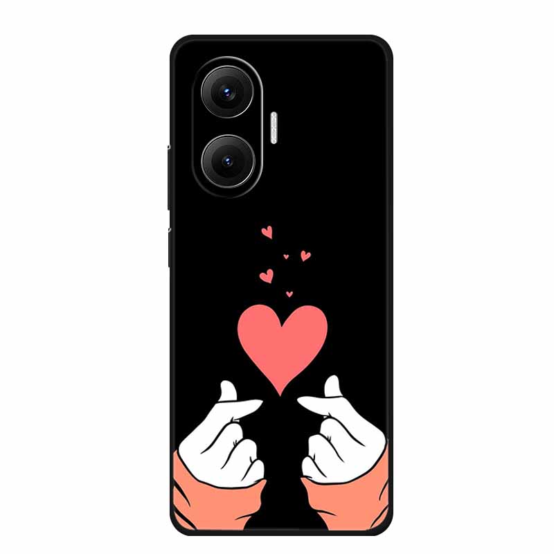 Black Silicone Case For Redmi Turbo 4 Pro A5 4G Case Cartoon Cat Soft Back Cover For Xiaomi Poco X7 Pro C71 Poco M7 4G Plus Case