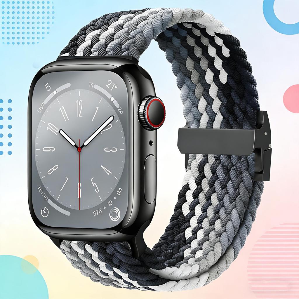 Apple Watch Nylon Woven Band, Magnetic & Square Buckles, Compatible with Series 11.