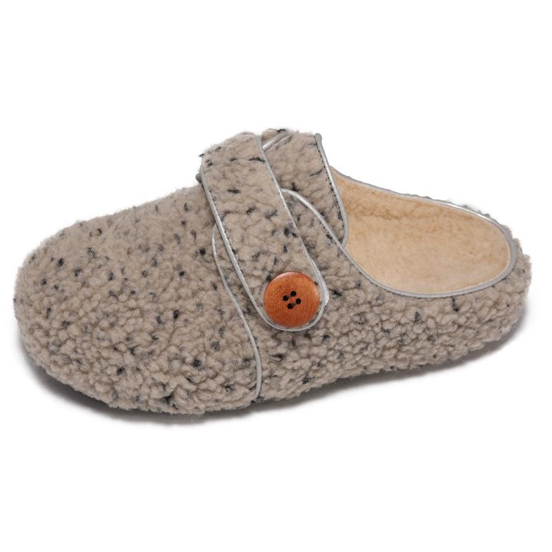 

Осень новая обувь-бини из овечьей шерсти на плоской подошве, термо-повседневная обувь, женские педали 40 бежевый