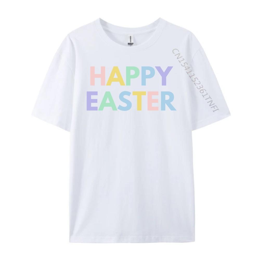 Cute Pastel Happy Easter Graphic T Shirts 100 Cotton ClassicMan Clothes Letter Mens Designer Clothes Classic Christmas Family