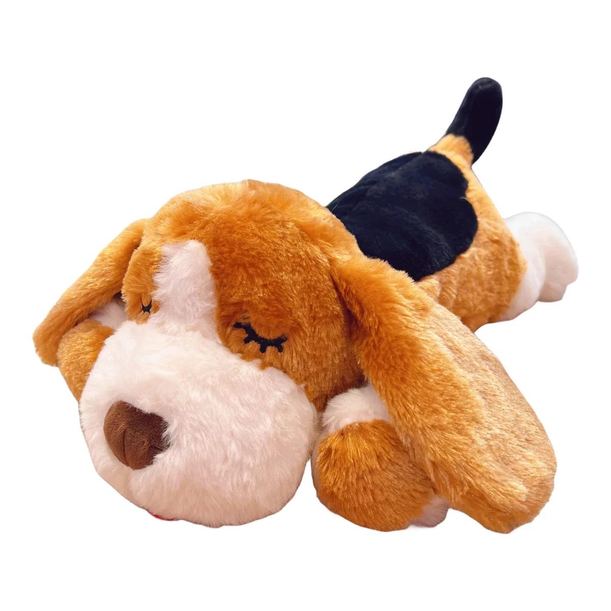 

Puppy heartbeat toys for dog anxiety relief and behavioural training, dog plush toys with simulated heartbeat device коричневый